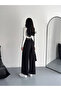 Women's Palazzo Dabil Fabric Pants Wide Leg Light Lycra Belt Detail Model - 2