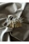 Bridal Hair Accessory Gold Crystal White Stone Bridal Barrette, Engagement Wedding Sparkling Comb Buckle