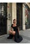 Women's Black Heart Neck Balloon Sleeve Button Detail Midi Dress Ely- 10001655 - 3