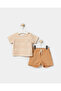 Striped T-Shirt with Pockets and Shorts Baby Boy Summer Two-Piece Set Tile - 3
