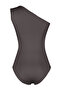 Antrasit Asimetrik Yaka Cut Out Detaylı Esnek Çıtçıtlı Örme Body TWOSS23BD00014 - 8