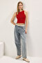 Kırmızı Askılı Fitted/Vücuda Oturan Esnek Örme Bluz TWOSS24BZ00535