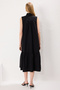 Black Straight Straight Cut Midi Woven Dress Twoss25El00439 - 5