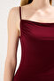 Burgundy Fitted Degaje Neck Midi Stretchy Knitted Pencil Dress Twoss19Ad0020 - 3
