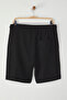 Black Regular Fit Stretchy Knitted Textured Wrinkled Fabric Shorts & Bermuda Tmnss25Sr00006 - 9