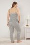 Black-White Striped V-Neck Button Detailed Camisole Knitted Pajama Set Tbbss25Ai00043 - 4