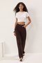 Brown High Waist Wide Leg Jeans Twoss22Je0242