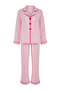 Pembe Kalp Nakışlı Biyeli Viskon Dokuma Pijama Takımı THMAW25PT00179 - 6