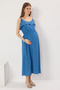 Blue Adjustable Strap Flywheel A-Line Midi Woven Large Size Dress Tbbss25Ah00077 - 2