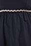 Navy Blue Terrycotton Woven Plus Size Dress - 3