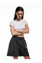 Washed Mini Shorts with Pocket Detail and Elastic Waist - 2