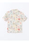 Seray New Season Printed Cotton Boys' Shirt and Shorts 2-Piece Set - 5