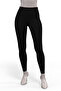 Women's 100% Cotton Ribbed Long Black Ribbed Leggings 721 - 2