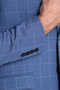Paridee Men's Indigo Plaid Oversize Oversize Mono Collar Slim Fit Blazer Sports Jacket - 5