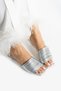Women's Lisa Silver Piping Metallic Lowheeled Women's Slippers Day and Evening Dress Heeled Slippers