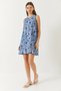 Women's Blue A-Line Printed Dress with Pocket Detail 70306 60271062 - 3