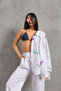 100% Linen Wide Leg Loose Fitting Lace up Elastic Women's Trousers @Leon - 8