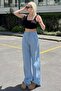 Blue Wide-Leg Muslin Women’s Trousers MG1980 - 6