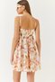 Women's White Orange Rope Strap Skirt Layered Tie Detailed Patterned Dress 60261409 - 7