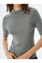 Short Sleeve Knitwear Sweater Stand Collar Ribbed - 5