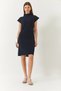 Women's Navy Blue Half Turtleneck Mini Knitwear Dress 60261408 - 2