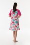 Women's Tie Dye Printed Half Sleeve Dress Nightgown Cotton Fabric - 4