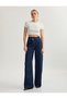 Loose Straight Fit Cotton Button Detailed Denim Trousers - Loose Straight Fit Jean - 2