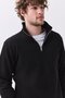 Men's Relaxed Fit Half Zipper Stand Collar Sweatshirt Black 2052 - 2