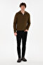 Men's Black Slim Fit Canvas Trousers 50297841-Vr046