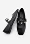 Women's Blunt Toe Stone Ballerina Elora Black - 8