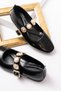 Duyra Black Patent Leather Bareti Accessorized (1 cm Heeled) Round Toe Babet with Bareti - 5