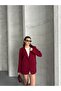 Kadın Bordo Basic Blazer Ceket - 6