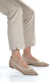 Women's Beige Stone Pointed Toe Knitwear Ballet - 4