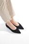 Women's Black Stone Pointed Toe Knitwear Ballet - 3