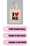 I Love Me Printed 100% Cotton Raw Cloth Beige Bag - 2