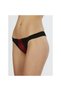 399 Satin Fabric Brazilian Panties - Black-Burgundy - 2