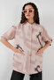 20226 Patterned Oversize Shirt - Beige - 3