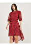 All-Over Print Asymmetric Hem Midi Dress - 3