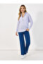 Knitted Long Sleeves Collared Top with Half Zipper Detail - 2