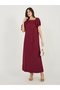 Asymmetric Neck Puff Sleeve Shift Maxi Dress