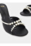 Faux Pearl Embellished Stiletto Heel Sandals - 4
