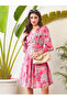 Floral Print Wrap Front Knee Length Dress - 7