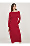 Solid Bodycon Midi Dress with Long Sleeves - 2