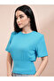 Ribbed Round Neck Fitted Waist Top - 4