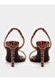 Leopard Print Slingback Stiletto Heel Sandals - 4