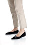 Women's Black Oval Buckle Detailed Pointed Toe Knitted Ballet Ballet - 3