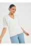Flat Knit Scallop Edge Buttoned Top