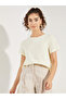 Striped Woven Back Round Neck Top