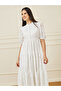 Collared Self Design Tiered Midi Dress - 2
