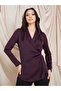 Notch Lapel Wrap Top with Front Button